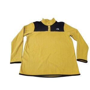 The North Face Women's Size XL Snap Neck Pullover Fleece, Yellow
